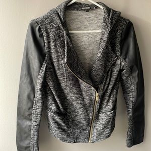 Express Leather & Sweatshirt material Jacket